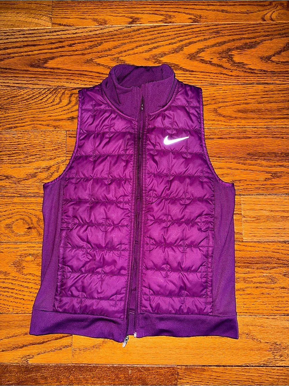 Nike Running Therma-FIT Quilted Vest in Purple Size Small Like New